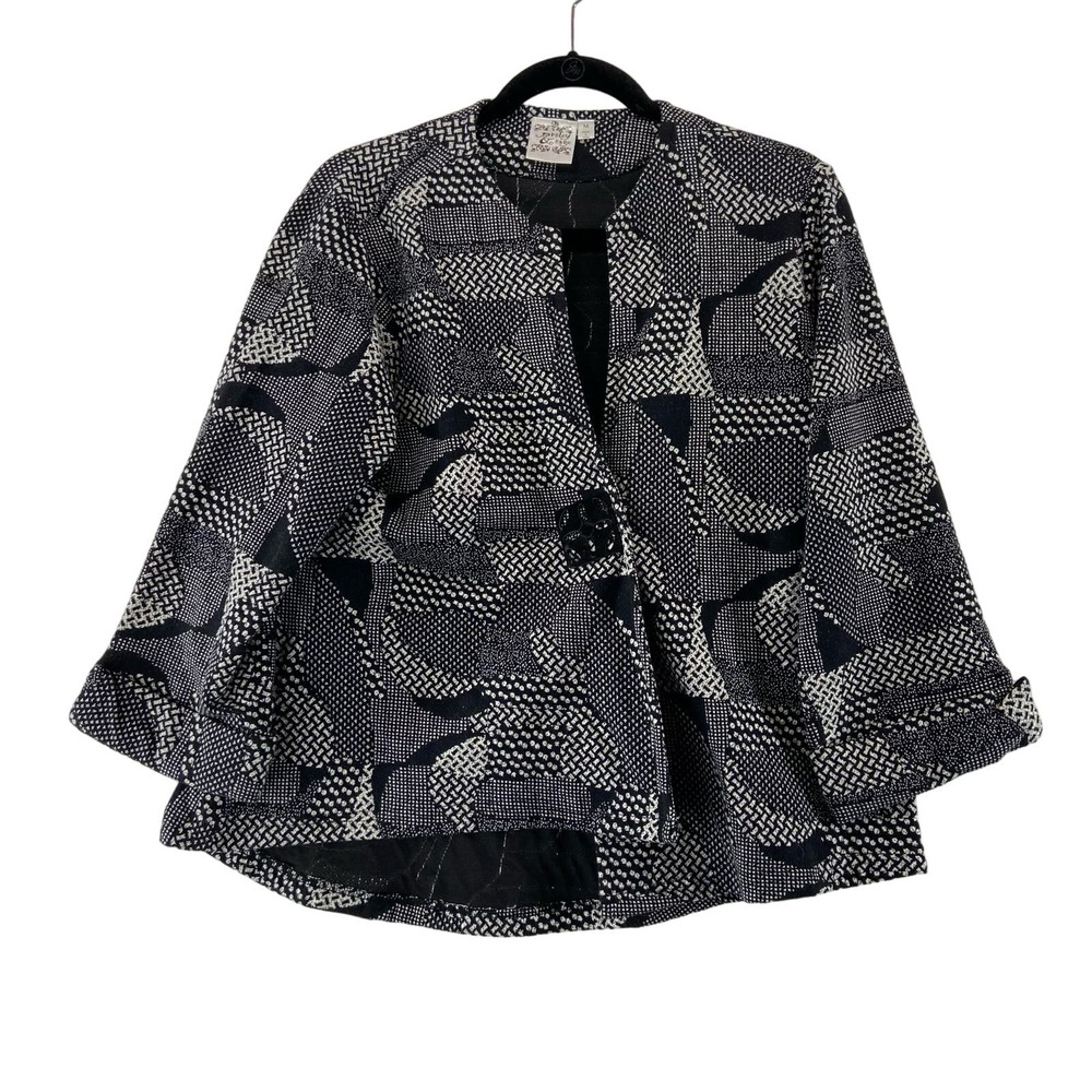 Parsley & Sage Black‎ Print Jacket Size Medium